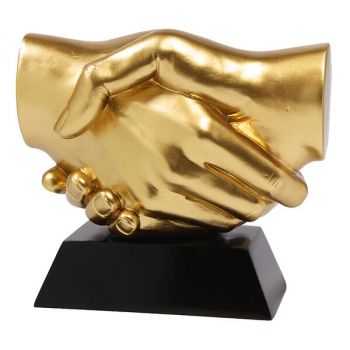 Trophée de la poignée de main en or