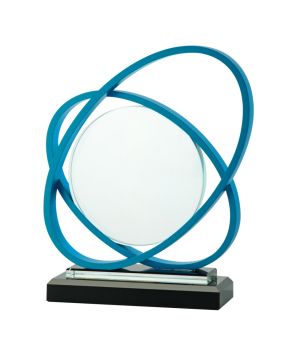 Glas award circkels blauw