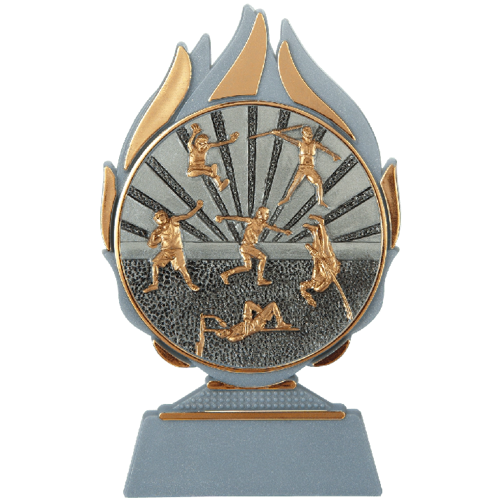 Ancien Trophée D'athlétisme En Laiton / Bronze Avec Socle Marbre – Déco Vintage