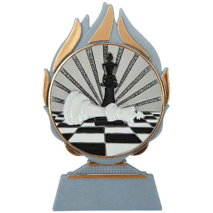 Trophée flammes jeux d’échecs