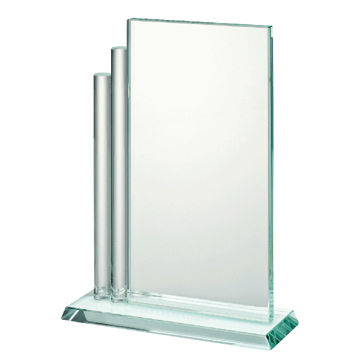 Trophée Verre rectangle avec des détails ronds
