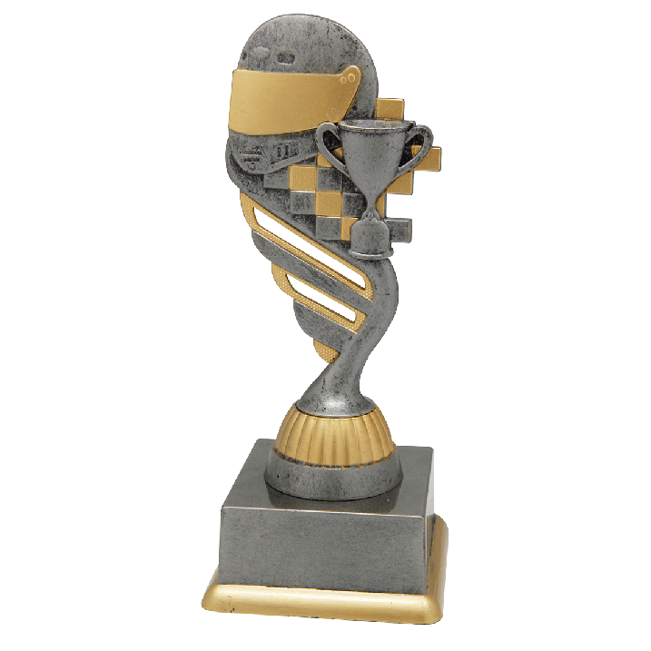 Antiek zilveren motorsport standaard