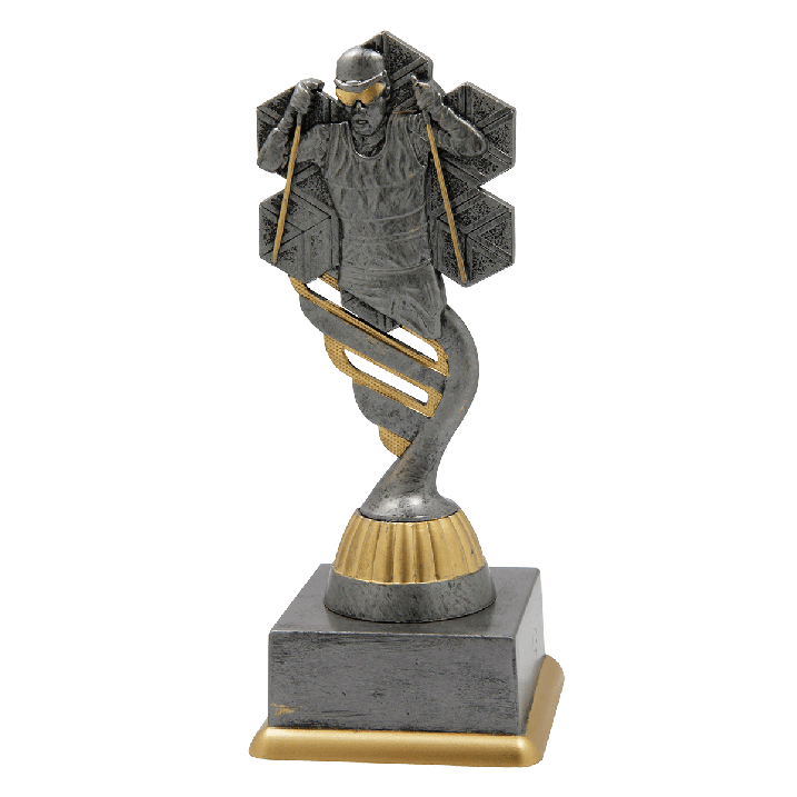 Trophée Ski de fond argent-antique Trophée Ski de fond argent-antique