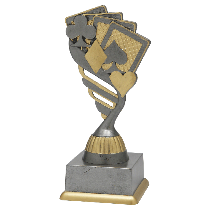 Trophée Jeux de cartes argent-antique 