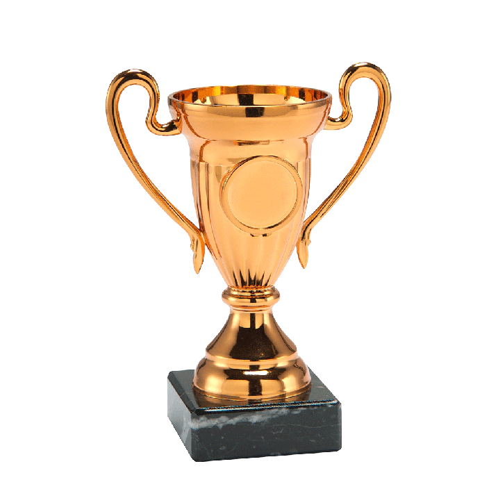 Art-Trophies AT13435 Trophée Sportif Classique Mixte Doré/Argenté 28 Cm Avec Ruban