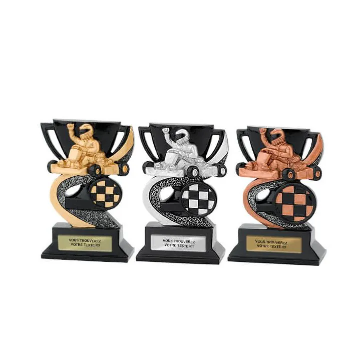 Trophée Karting Résine Dorée et Argentée TV-RS3522/RS3523/RS3524
