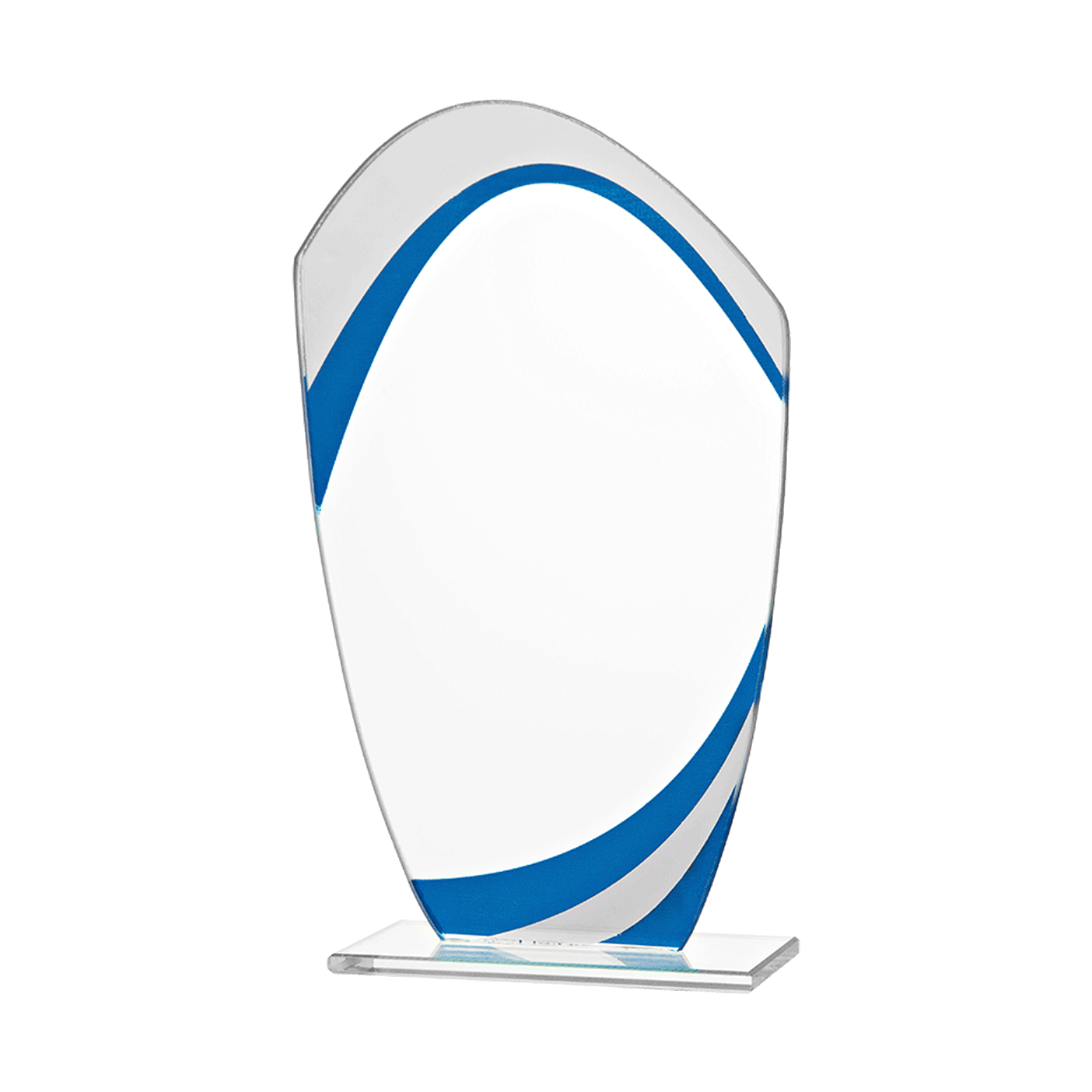 Trophée Verre avec détail bleu Trophée Verre avec détail bleu