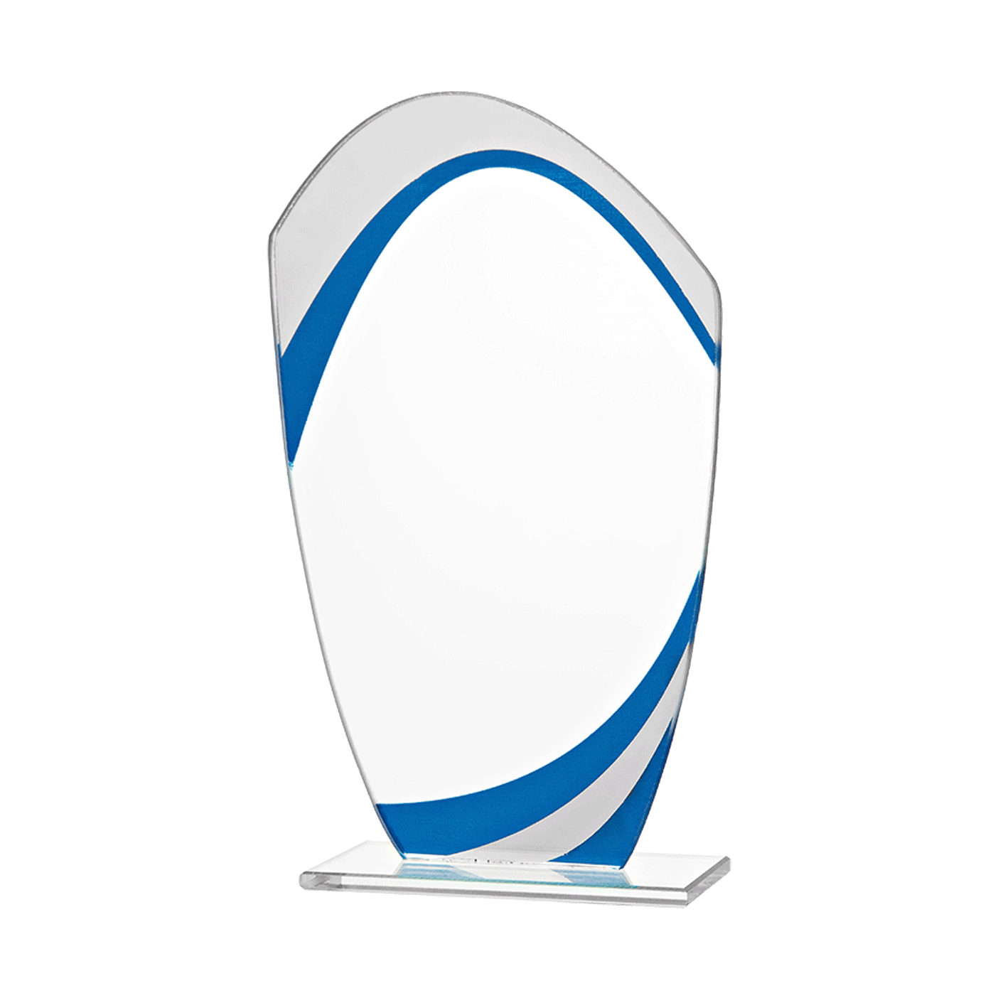 Trophée Verre avec détail bleu Trophée Verre avec détail bleu