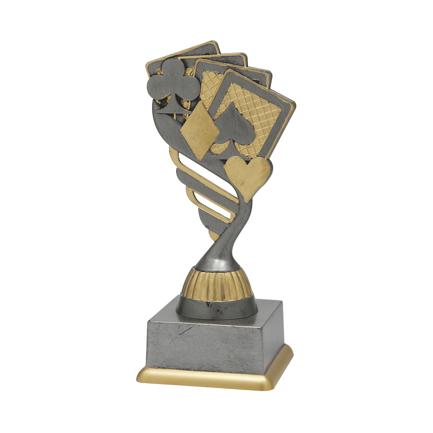 Trophée Jeux de cartes argent-antique Trophée Jeux de cartes argent-antique