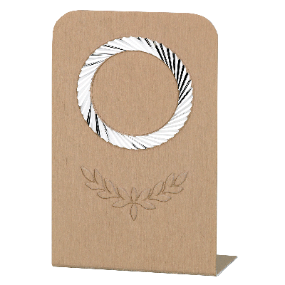 Displaytrofee 7,5 cm met krans en embleem